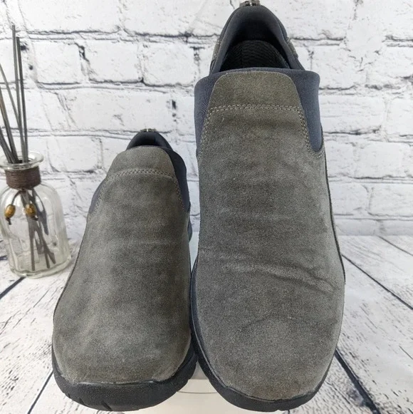 LL Bean Casual Slip on Loafer Shoe Mens Size 9.5M Gray Suede - Picture 2 of 7